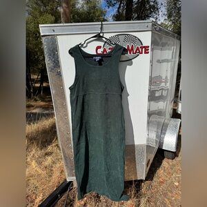 Ty Dark Green Suede Maxi Dress